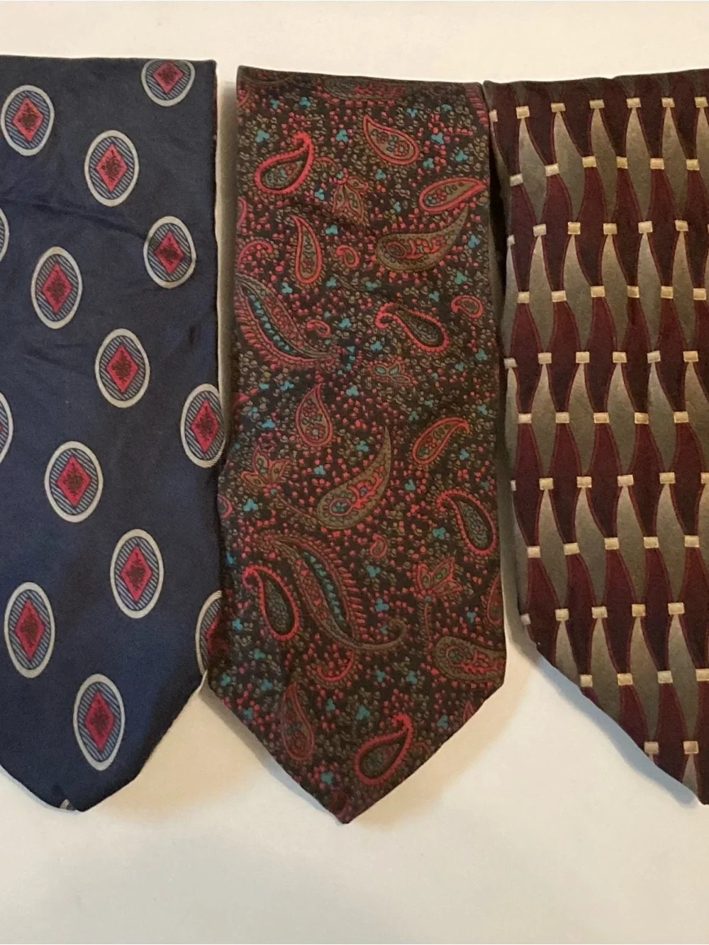 Lot of 5 Men's Neckties - Patterned Silk Ties